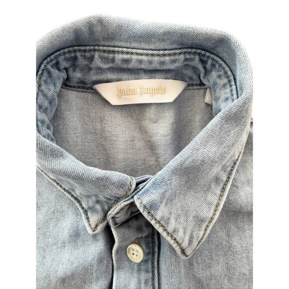 Palm Angels Kids Overlogo Chambray Track Shirt - Picture 3 of 4